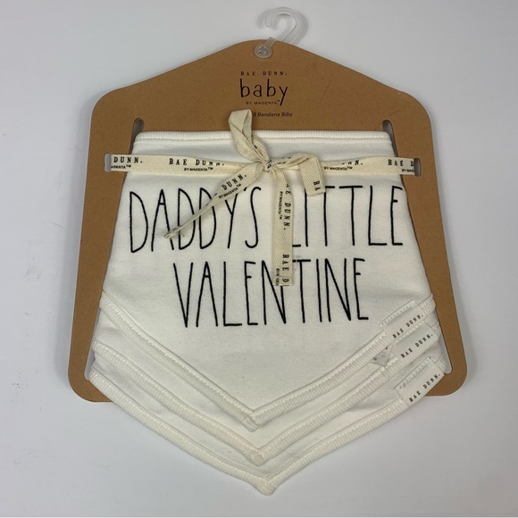 New Rae Dunn Baby Bandana Bibs Set of 3 Valentine’s - Picture 2 of 7